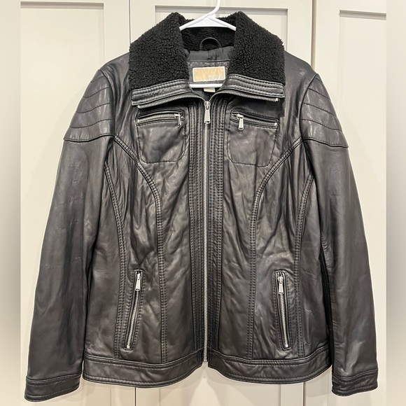 MICHAEL MICHAEL KORS Vintage Lambskin Leather Jacket Black (1X) GUC